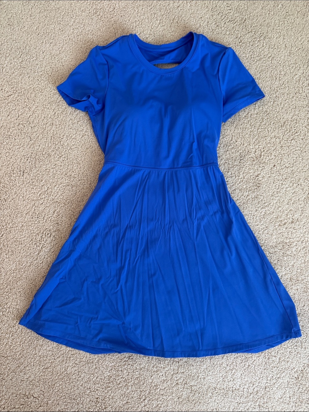 HALARA Royal Blue Short Sleeve Skater Dress